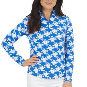 Ibkul Women's Kimberly Print Long Sleeve Mock Neck Top - S